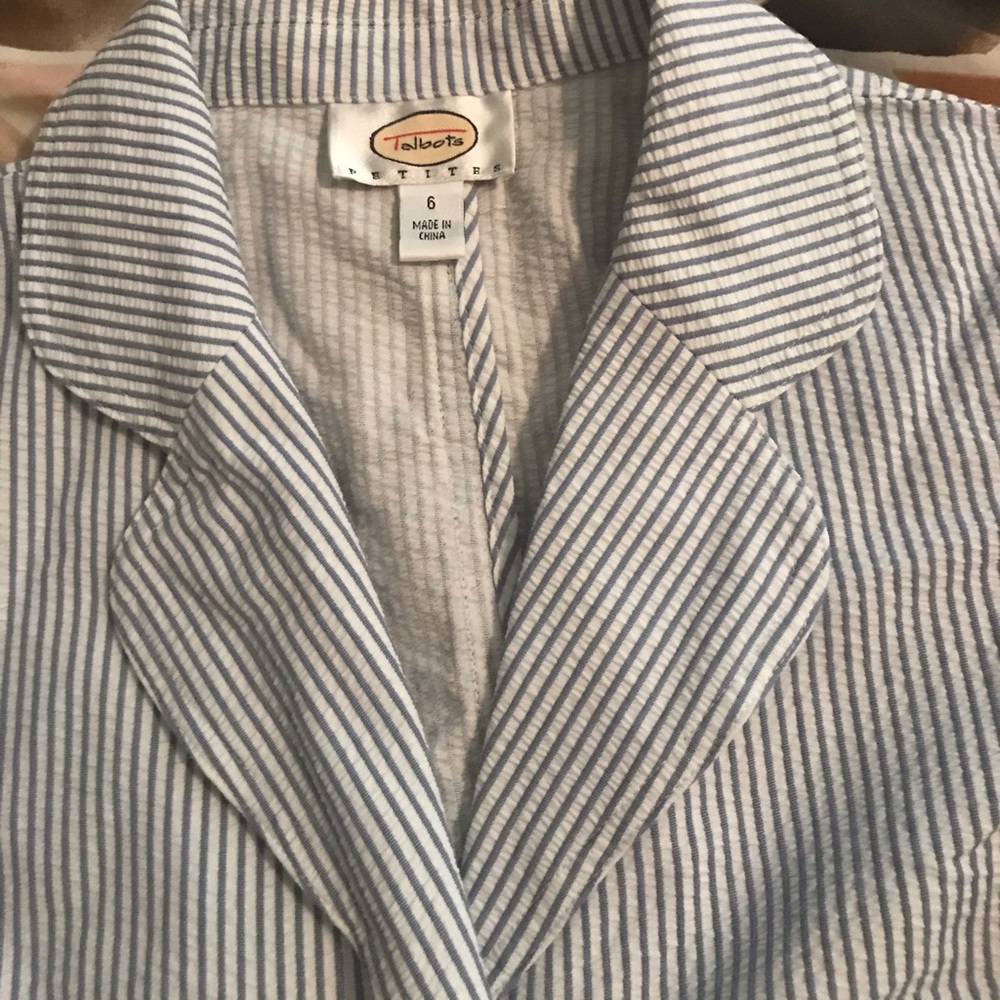 Talbots Seersucker Jacket & Skirt Set, 100% Cotton